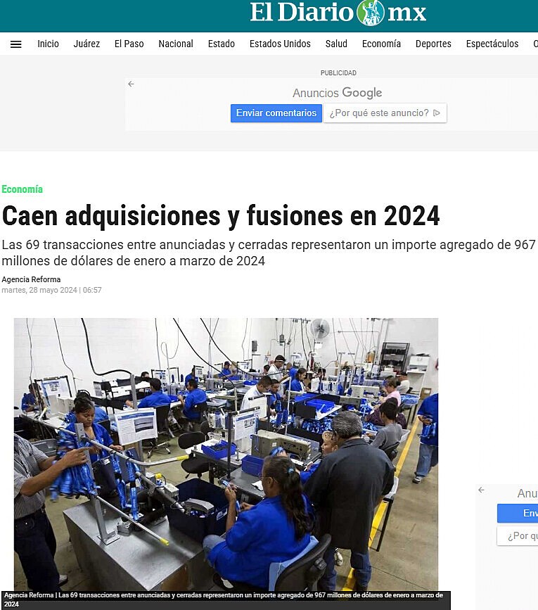 Caen adquisiciones y fusiones en 2024